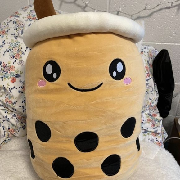 20" Boba Plushie Stuffed Bubble Tea Plushie Cartoon Milk Tea Cup Pillow Cushion - Picture 1 of 4
